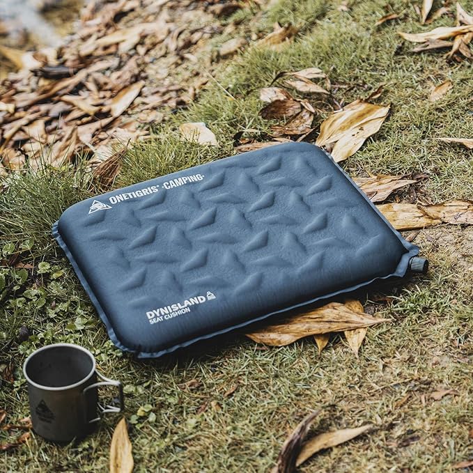 ONETIGRIS Inflatable Seat Cushion - Lightweight & Waterproof Inflatable Camping Seat Cushion Travel Cushion Stadium Seat Office Chair Car Pad