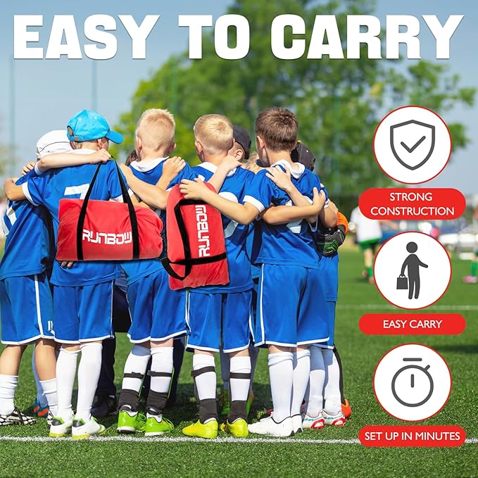 RUNBOW 5x3 ft Portable Kids Soccer Goal for Backyard Practice Soccer Net with Carry Bag