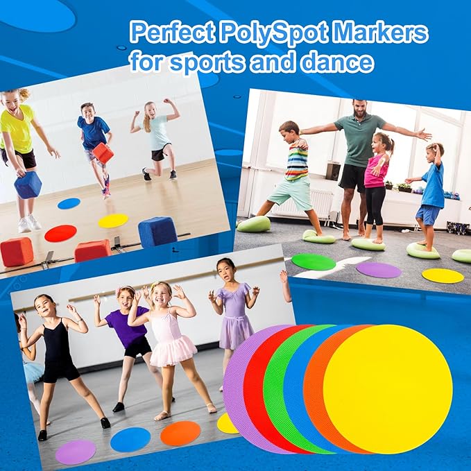 9 inch Spot Markers Flat Field Cones, Non Slip Rubber Agility Markers Flat Field Cones for Soccer Basketball Sports Speed Agility Training （30 pcs）
