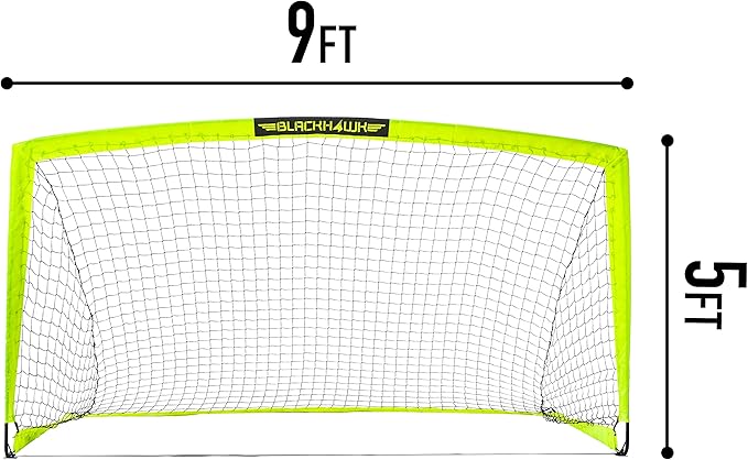 Franklin Sports Blackhawk Backyard Soccer Goal - Portable Pop Up Soccer Nets - Youth + Adult Folding Indoor + Outdoor Goals - Multiple Sizes + Colors - Perfect for Games + Practice