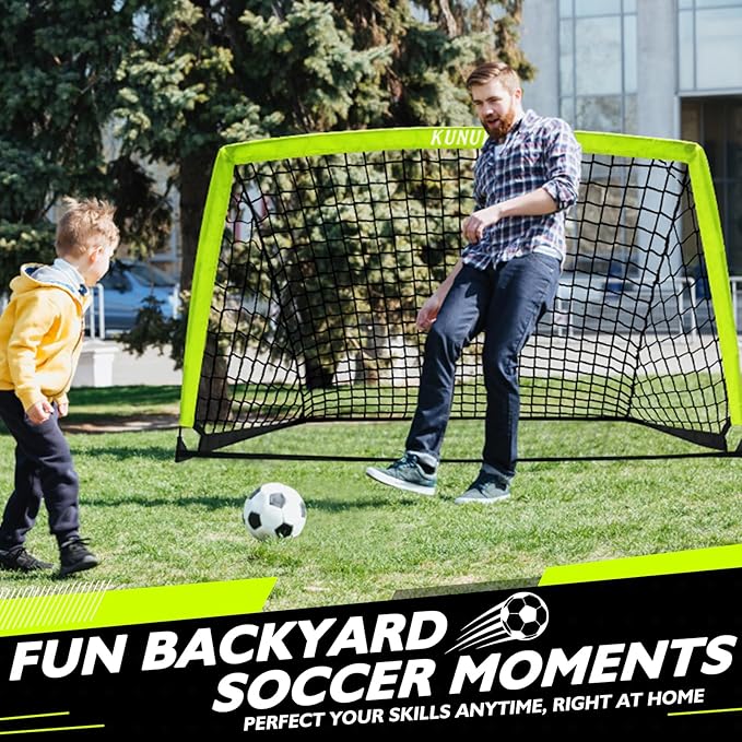 5×3 6x4 9x5 FT Portable Kids Soccer Goal for Backyard, Foldable Soccer Practice Net with Carrying Bag for Toddler Youth Adult Pop Up Soccer Training Equipment Indoor and Outdoor Sports Game