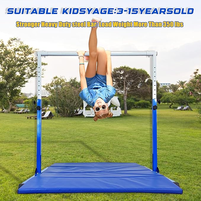 MARFULA Gymnastic Bar for Kids Gymnastic Kip Bar Horizontal Bar Gymnastic Training Equipment for Kids 3-15 Years Home and Club Use