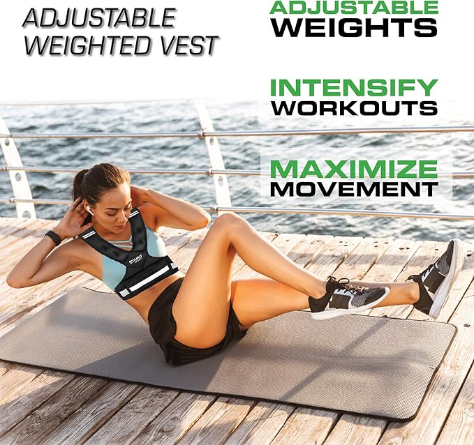 "Aduro Sport Adjustable Weighted Vest Workout Equipment, 4-10lbs/11-20lbs/20-32lbs/26-46lbs Body Weight Vest for Men, Women, Kids"