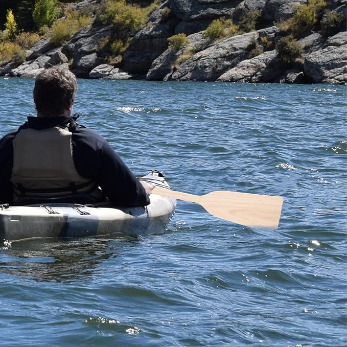 jojofuny Sustainable Wood Paddle Boat 19.5 Inches Kayaking Boating Canoeing Oar Paddle Grips for Boys and Girls Adults