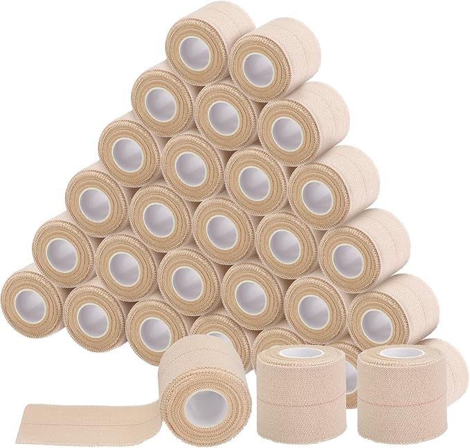 30 Rolls Adhesive Elastic Tape Bandage Tape Self Adhesive Wrap Elastic Flexible Stretch Bandages for Sports Ankle Knee and Wrist Sprains Animal Pets(2 Inch x 5 Yard)