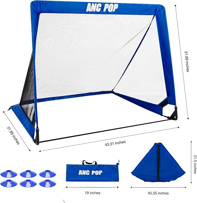 Portable Pop Up Soccer Goal for Kids Trainning and Family Game Foldable Soocer Net for Backyard with Carrying Case