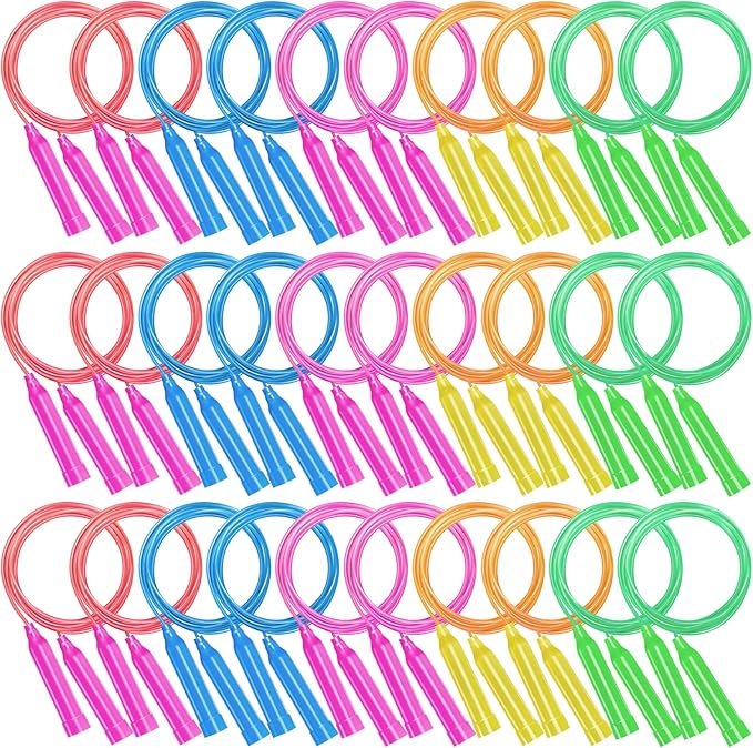 36 Pack Kids Jump Ropes, 7.3 Feet Colorful Adjustable Jump Ropes for Kids, Party Favors & Birthday Gifts, Indoor & Outdoor Activity
