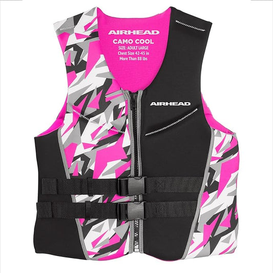 Airhead Women's CAMO COOL Kwik-Dry Neolite Flex Life Jacket, US Coast Guard Approved