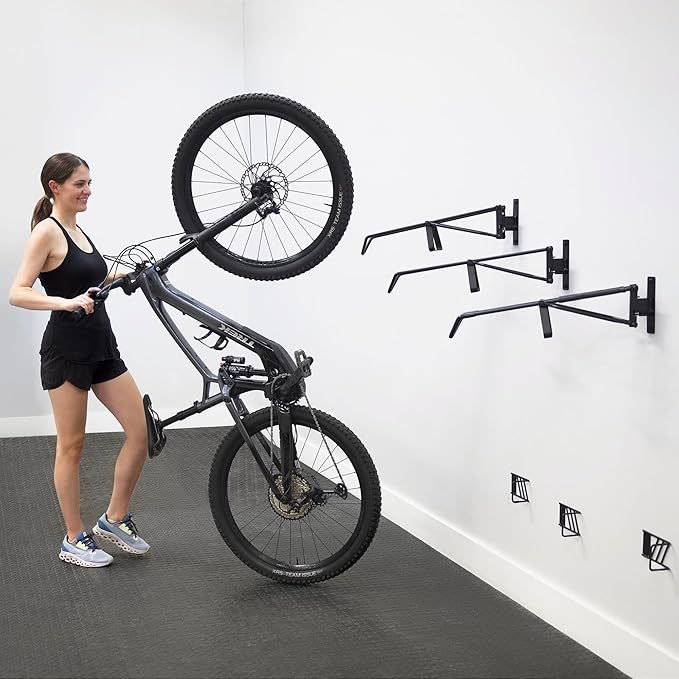 StoreYourBoard SwivelStow Road & Gravel Bike Storage 2 Pack – Heavy Duty Bike Hanger, No-Lift Bike Wall Mount for Garage Bike Storage, Holds 70 lbs, Patent-Pending