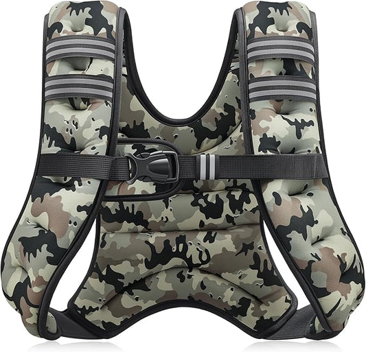 ZELUS Weighted Vest, 6lb/8lb/12lb/16lb/20lb/25lb/30lb Weight Vest with Reflective Stripe for Workout, Strength Training, Running, Fitness, Muscle Building, Weight Loss, Weightlifting