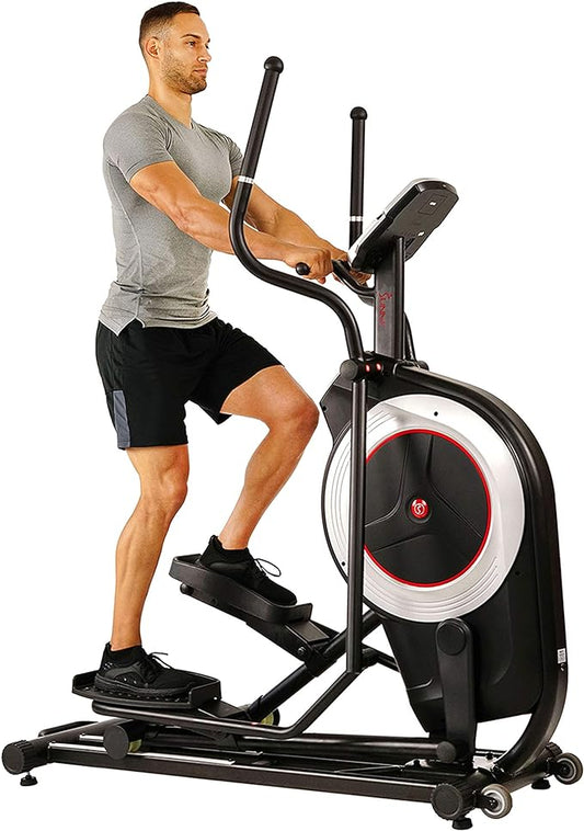 Sunny Health & Fitness Elliptical Trainer Machine w/Built-in Pulse Sensor, Low Impact Cardio Exerciser & Full-Body Cross Training for Home, Optional Free SunnyFit App Link & Electric w/300LB Load