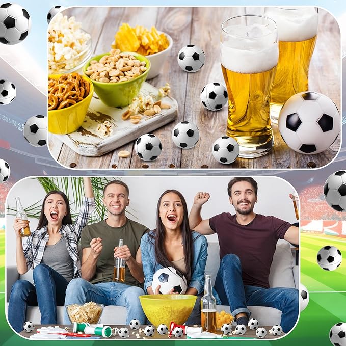 Blulu 30 Pcs Mini Soccer Stress Balls Bulk 1. 6 Inch Small Foam Balls for Kids Stress Relief Relaxation Soccer Party Favors Sport Team Gifts Party Bags Fillers Decoration School Carnival Reward
