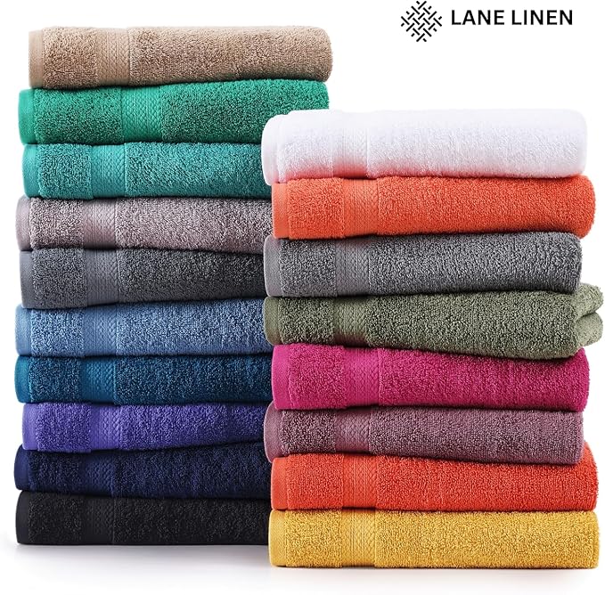 LANE LINEN 100% Cotton Bath Sheets Set of 4 (35"x66") - Ring Spun Cotton Extra Large Bath Towels Set - Quick Dry, Soft & Absorbent Oversized Towel Sets - Holds Well After Multiple Washes - Mimosa