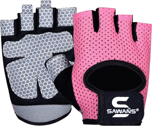 Workout Gloves for Men and Women Weight Lifting Gloves Gym Fitness Exercise Cycling Pull ups Microfiber Lightweight Breathable Non-Slip Silicone Padded Palm Grip Protection
