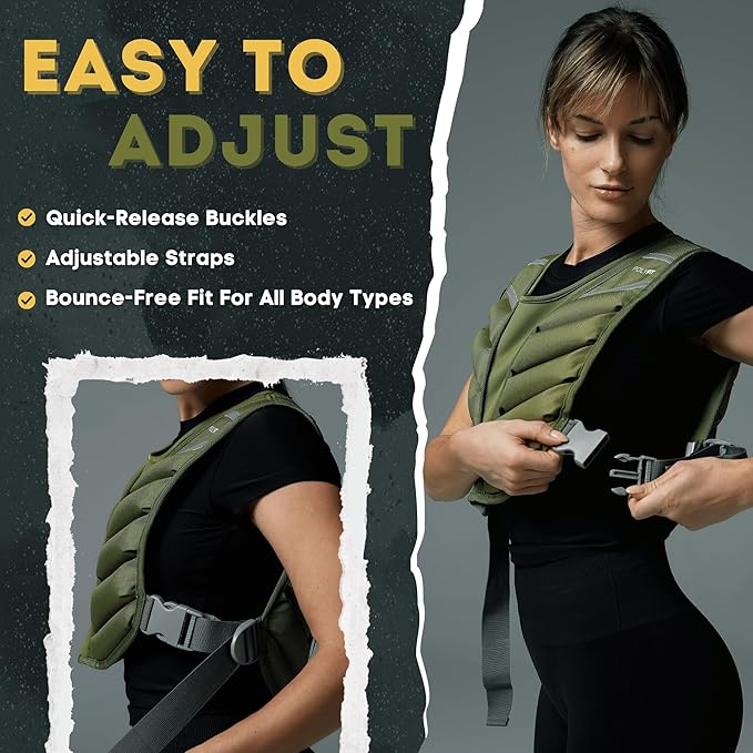 Polyfit (Sierra) Weighted Vest for Workout – 10lb, 15lb, 20lb – Weight Vest for Men & Women - Enhance Strength Training & Endurance