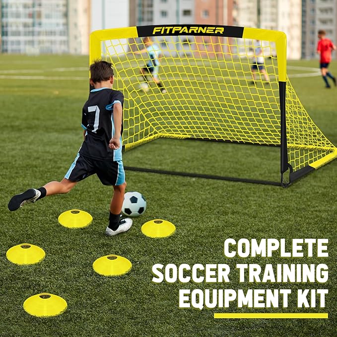 Kids Soccer Goals for Backyard Set - 2 Pack of Portable Pop Up Soccer Nets with Ball,Cones,Complete Training Equipment Kit for Toddler,Youth,Kids Age 3-14,Outdoor Sports Game