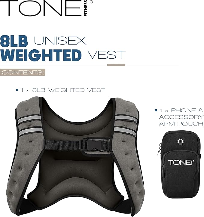 Tone Fitness Weighted Vest | 8lb or 12lb | Multiple Options