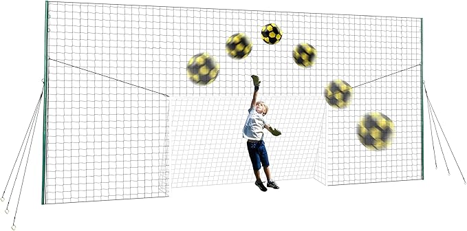 Soccer Goals & Soccer Backstop Net with Rebounder - All-in-One Backyard Net - Sports & Outdoors Soccer Goal for Volley, Passing, Solo Training