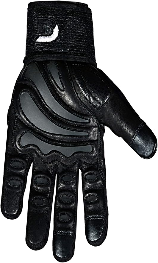 Elite Leather Gym Gloves with Built in 2" Wide Wrist Wraps Grip & Design for Weightlifting Power Lifting Bodybuilding & Strength Training Workout Exercises, Size : Large