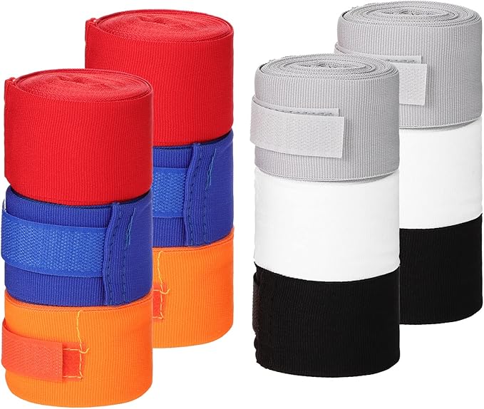 Junkin 6 Pairs Boxing Hand Wraps for Boxing Wraps Wrist Pugilism Handwraps for Men Women Kickboxing Muay Thai MMA