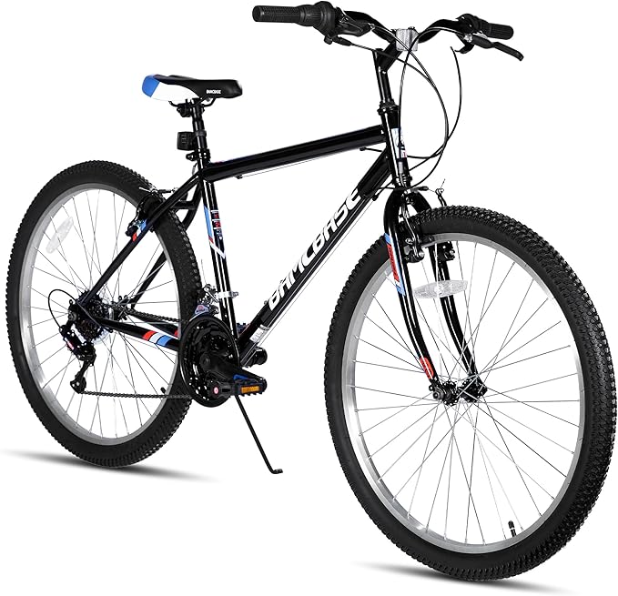 HILAND 24 26 inch Mountain Bike for Men Women, 18 Speeds High-Carbon Steel Frame, Sport Cycling MTB Bicycle for Adult