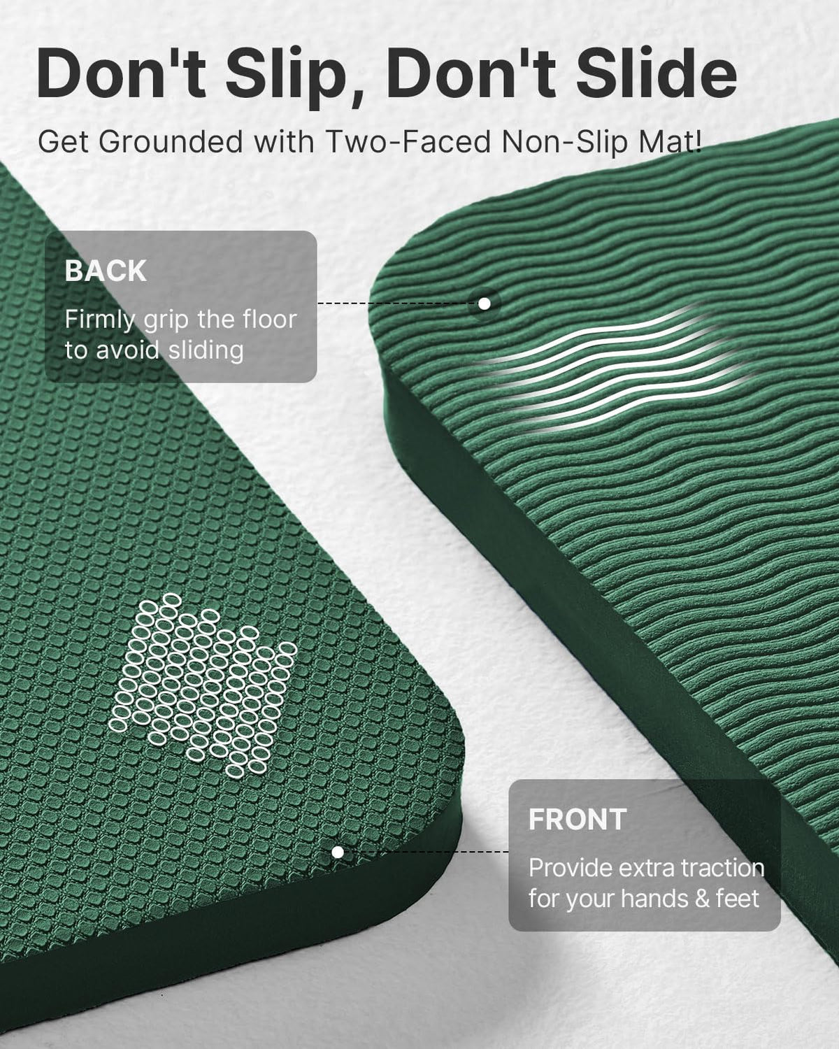 YOTTOY Yoga Mat，Extra Thick Yoga Mat (1/2inch),Professional TPE Exercise Mat,Non-Slip Workout Mat for Yoga, Pilates, Fitness, Barefoot Workouts, Home Gym Studio with Strap