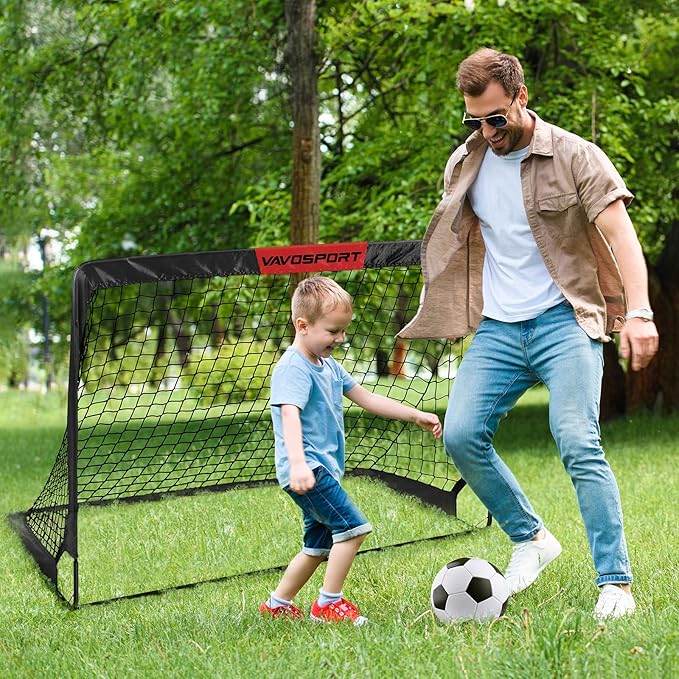Kids Soccer Goals for Backyard Set - 2 of 4' x 3' Portable Soccer Goal Training Equipment, Pop Up Toddler Soccer Net with Soccer Ball, Soccer Set for Kids, Youth Outdoor Games, Sports, Play