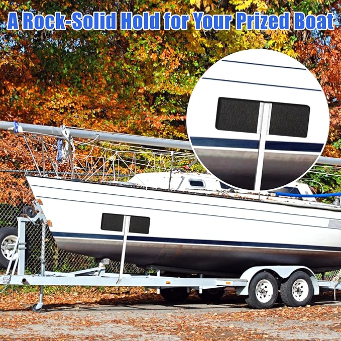 2 Pack Boat Trailer Bunks, Carpeted Bunk Boards, Black Marine Soft Carpet with Full Protection, Boat Trailer Guides for Various Boats, 2" x 4" x 12"