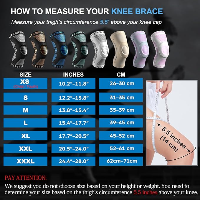 NEENCA Professional Knee Brace for Pain Relief, Medical Knee Support with Patella Pad & Side Stabilizers, Compression Knee Sleeve for Meniscus Tear, ACL, Joint Pain, Runner, Workout - FSA/HSA APPROVED