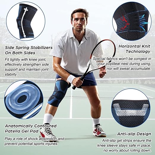 NEENCA Professional Knee Brace for Pain Relief, Medical Knee Compression Sleeve, Knee Support with Horizontal Knit Tech for Meniscus Tear, ACL, Arthritis, Joint Pain, Runner, Workout