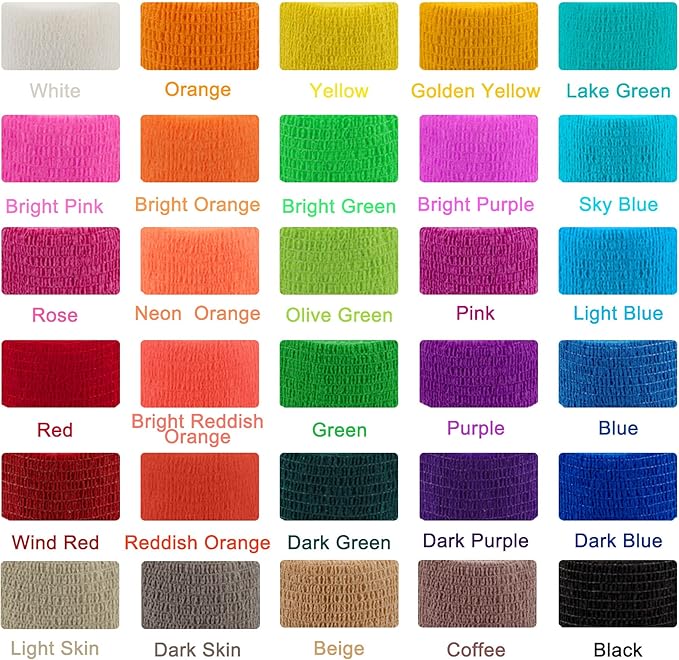 BQTQ 120 Rolls Self Adhesive Bandage 2 Inch Self Adherent Wrap Colored Tape Sticky Athletic Wrap for Sports Vet Wrist Ankle Sprains (Rich Color)