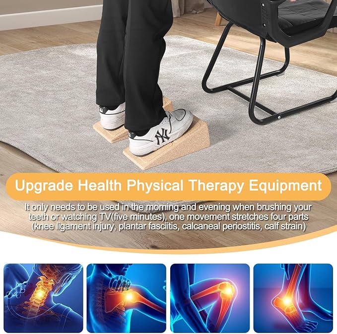 Slant Board Squat Wedge for Calf Stretching，3 Pcs 12" x 6.3" Foot Stretcher Balance Board for Plantar Fasciitis, Adjustable Foam Slant Board Wedge Great for Exercises