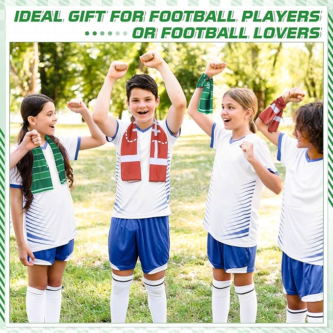 Sports Cooling Towels Baseball Basketball Softball Breathable Soccer Football Volleyball Microfiber Ice Towel Fast Drying for Party Favors Team Gift (24 Pcs,Football,30 x 9 Inch)