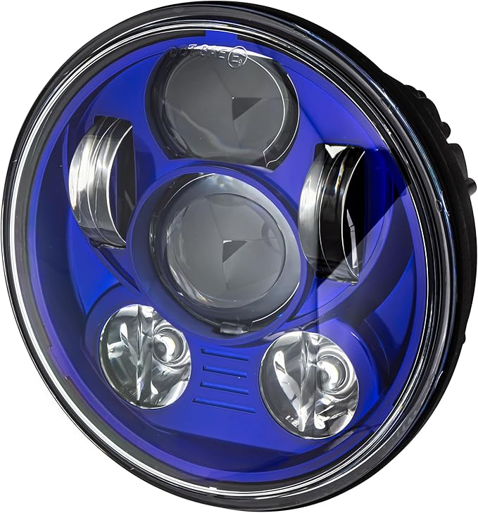 Eagle Lights 5.75 inch Blue LED Projection Headlight - Generation III for Harley Sportster, Indian Scout (Blue)