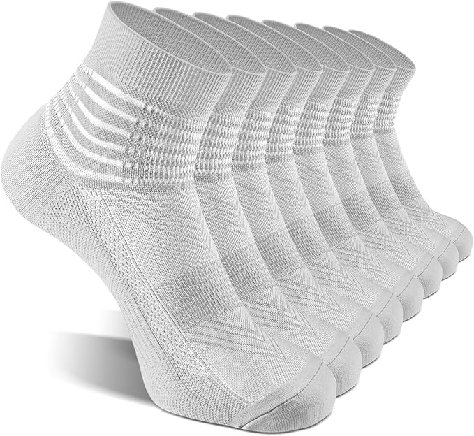 IRAMY Compression Ankle Support Socks Coolmax Wicking Cushioned Athletic Plantar Fasciitis Relief Men Women 2/3/6 Pairs