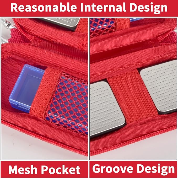Heart Rate Monitor Case for AliveCor Kardia Mobile Personal ECG/for AliveCor KardiaMobile 6L for Apple Android Smartphone, Mini Portable Heart Rate Device Storage Carrying Holder-Box Only (Red)