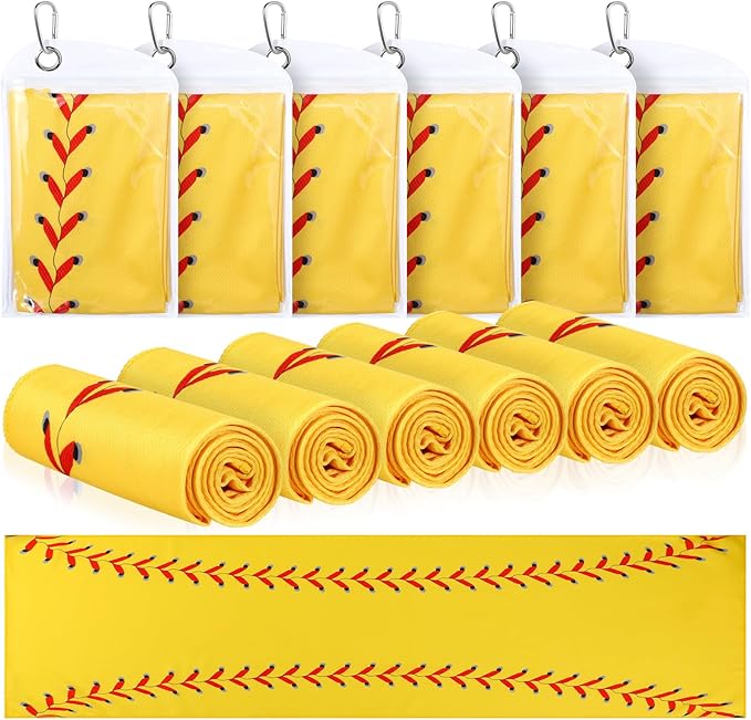 12 Pack Softball Cooling Towels, Sports Towels with Bags, 40"x12" Breathable Chilly Towel, Microfiber Towel for Softball Sport Team Gift
