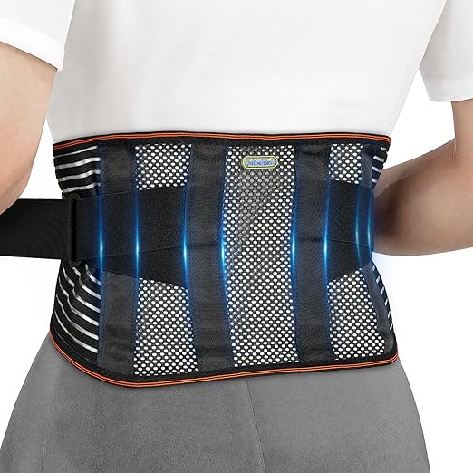 Lumbar and Lower Back Support Belt,With 4 Fixing Brackets,Mesh Breathable Support Belt,For the Relief of Sciatica, Herniated Disc, Scoliosis and Other Lumbar and Back Pain,For Men and Women - XXL