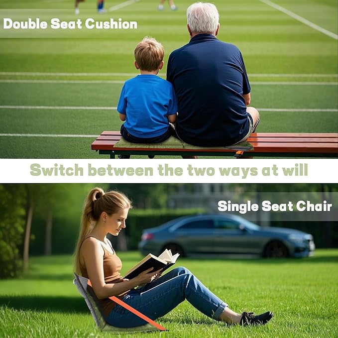 ONTYZZ Stadium Seats with Back Support Inflatable Portable Folding Comfort Seat Waterproof Cushion with Backrest for Sports Events Stadium and Camping