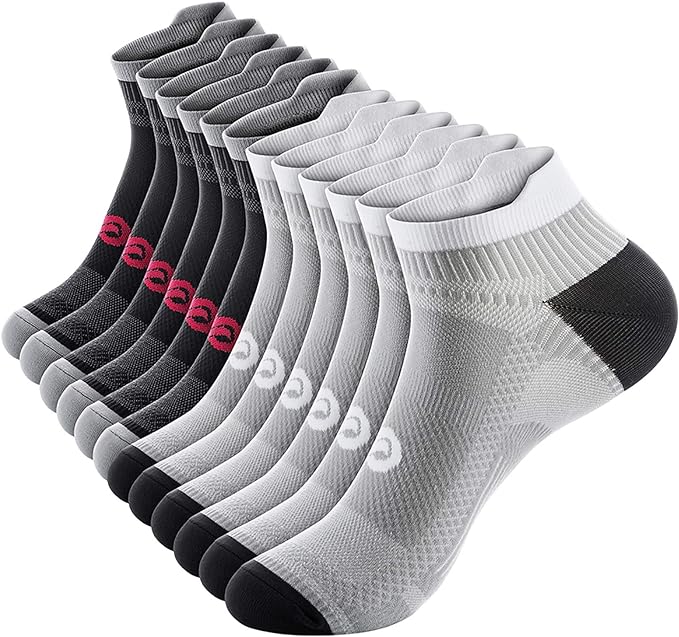 PAPLUS Ankle Compression Sock for Men and Women 2/4/6 Pairs, Low Cut Compression Running Sock with Ankle Support