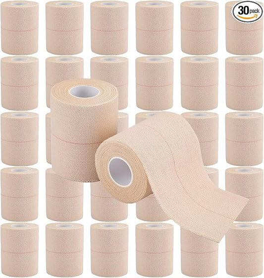 30 Rolls Adhesive Elastic Tape Bandage Tape Self Adhesive Wrap Elastic Flexible Stretch Bandages for Sports Ankle Knee and Wrist Sprains Animal Pets(3 Inch x 5 Yard)