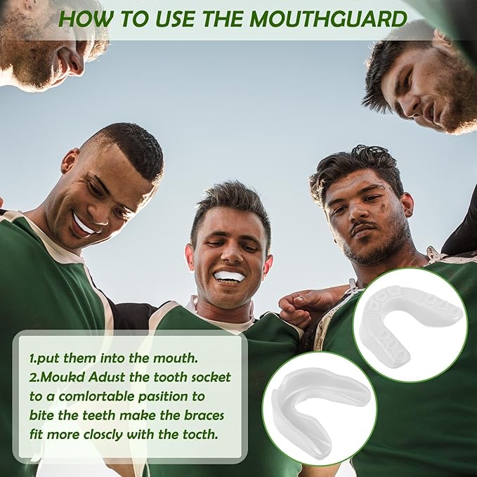 Kathfly 100 Pcs Youth Mouth Guard for Sports Mouthguard Athletic Football Mouth Guard Football Mouthpiece Gum Protection for Boxing Basketball Hockey Karate(White)