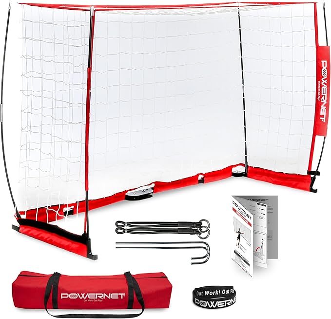 PowerNet Soccer Goal for Backyard, 3Mx2M / 12x6 FT Portable Soccer Net, Sports & Outdoors Training Equipment, 1 Goal & Zipper Storage Bag