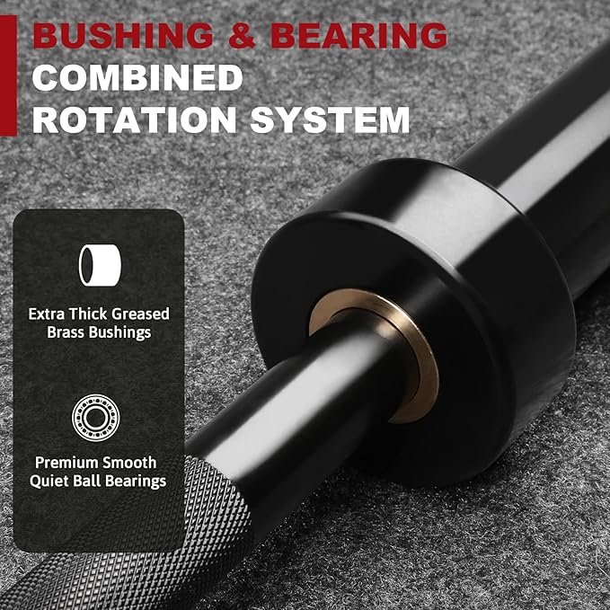 LIONSCOOL Premium 4ft/4.9ft/6ft Barbell for Strength Training and Olympic Weightlifting, 2 Inch Bar for Squats, Curls, Deadlifts, Presses, Hip Thrusts, 350lbs/500lbs/700lbs Weight Capacity