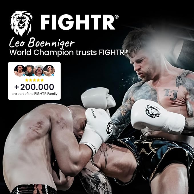 FIGHTR® Boxing Gloves - Maximum Protection & Stability | Boxing Gloves for Boxing, MMA, Muay Thai & Kickboxing | Sizes 8-16 oz