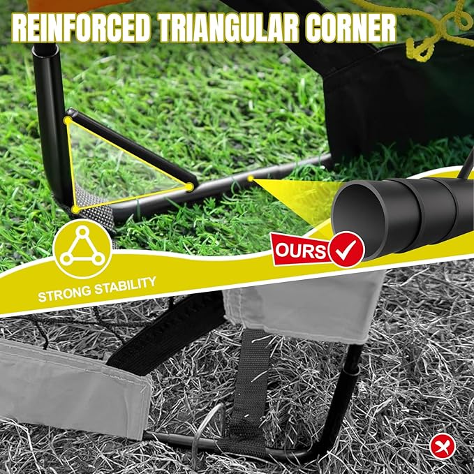 Kids Soccer Goals for Backyard Set, Portable Toddler Soccer Goal 2 of 4x3 ft, 6x4 ft, 7x5 ft, Soccer Training Equipment, Pop Up Soccer Net Kit with Size 4 Soccer Ball, Youth Games, Outdoor Sports Play