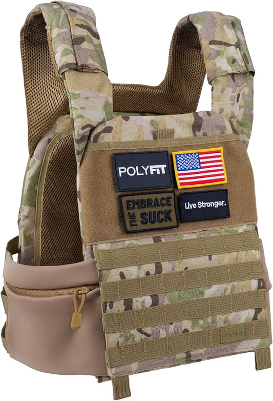 POLYFIT (Fortify) Weighted Vest for Strength and Endurance Training, Rucking, Fitness Workouts, Running, WODs