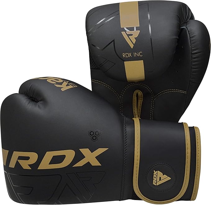 RDX Boxing Gloves, Pro Training Sparring, Maya Hide Leather, Muay Thai MMA Kickboxing, Men Women Adult, Heavy Punching Bag Focus Mitts Pads Workout, Ventilated Palm, Multi Layered, 8 10 12 14 16 18 Oz