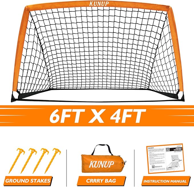 5×3 6x4 9x5 FT Portable Kids Soccer Goal for Backyard, Foldable Soccer Practice Net with Carrying Bag for Toddler Youth Adult Pop Up Soccer Training Equipment Indoor and Outdoor Sports Game