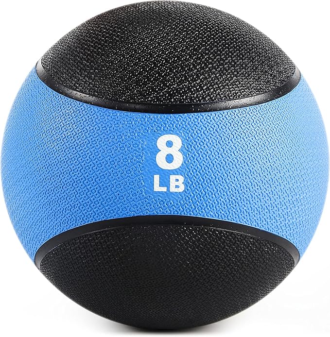 RitFit Weighted Medicine Ball - Non-Slip Rubber Shell & Dual Texture Grip - Workout Exercise Ball for Core Strength, Balance Training, Coordination Fitness - Multiple Weights & Colors